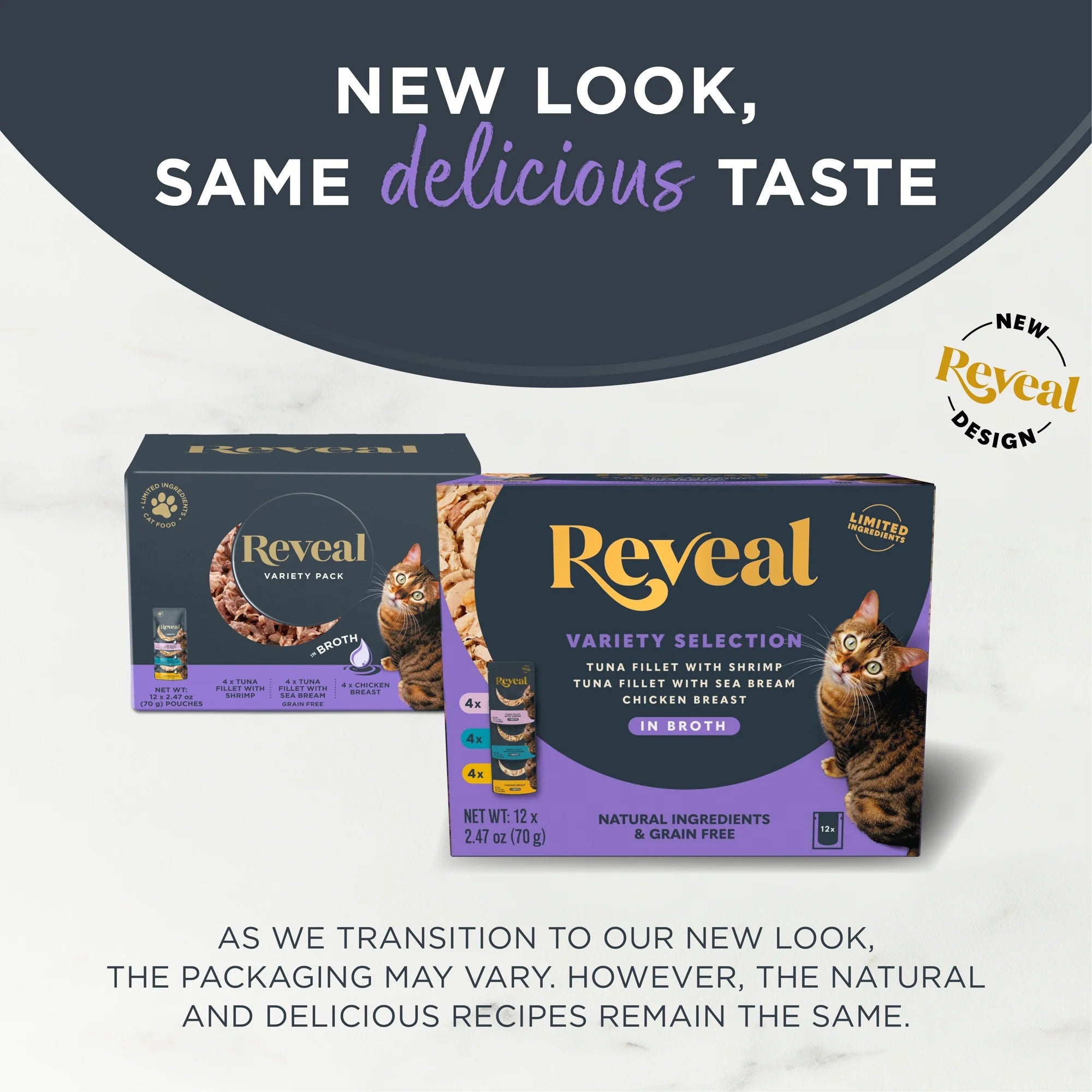 Pet Food Natural Wet Cat Food, Fish & Chicken in Broth Variety Pack, 12 X 2.47Oz Pouches