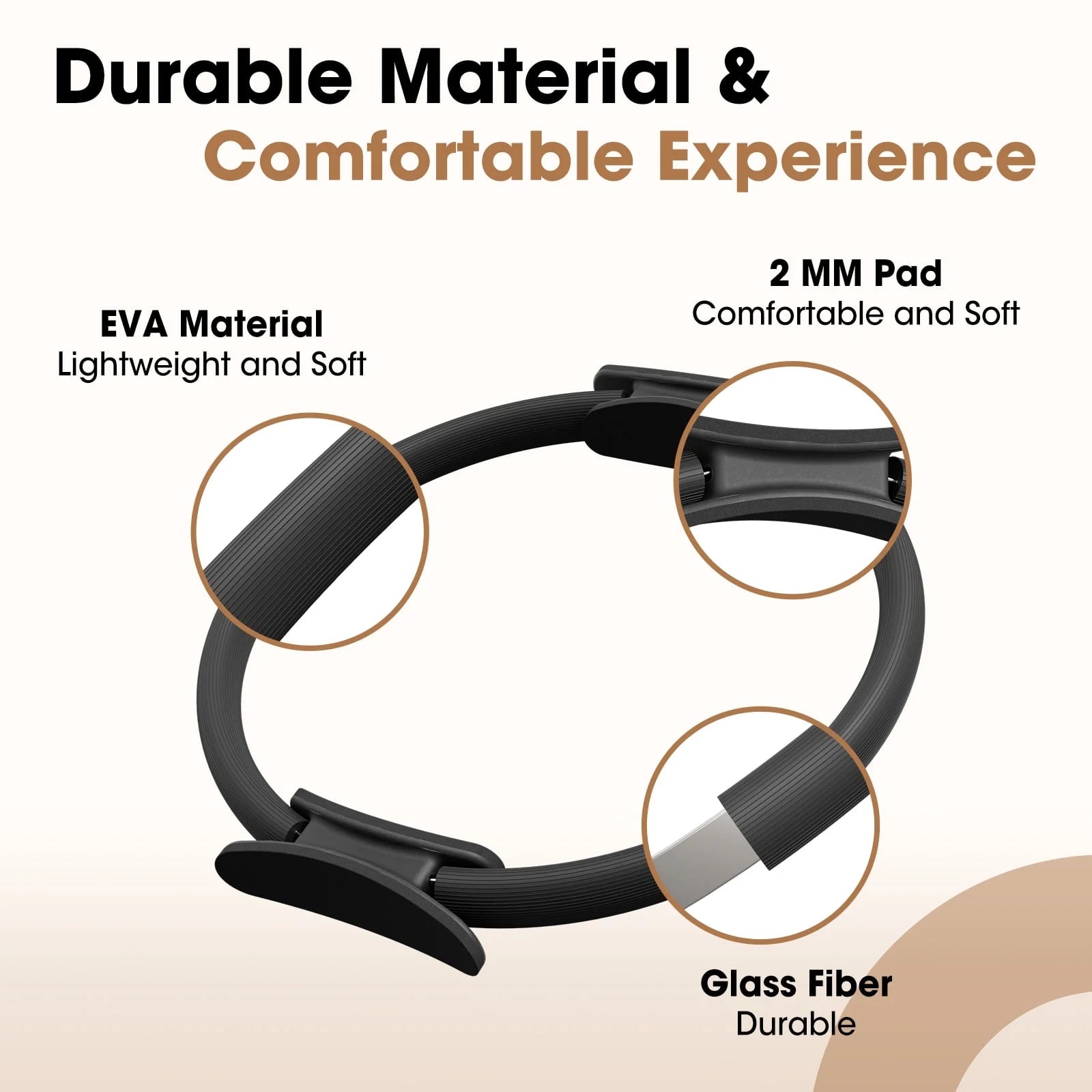 Pilates Reformer Box Set – 14" Anti-Deformation Circle with Padded Handles,Pilates Equipment for Home Gym Focusing on Toning, Arms, and Core